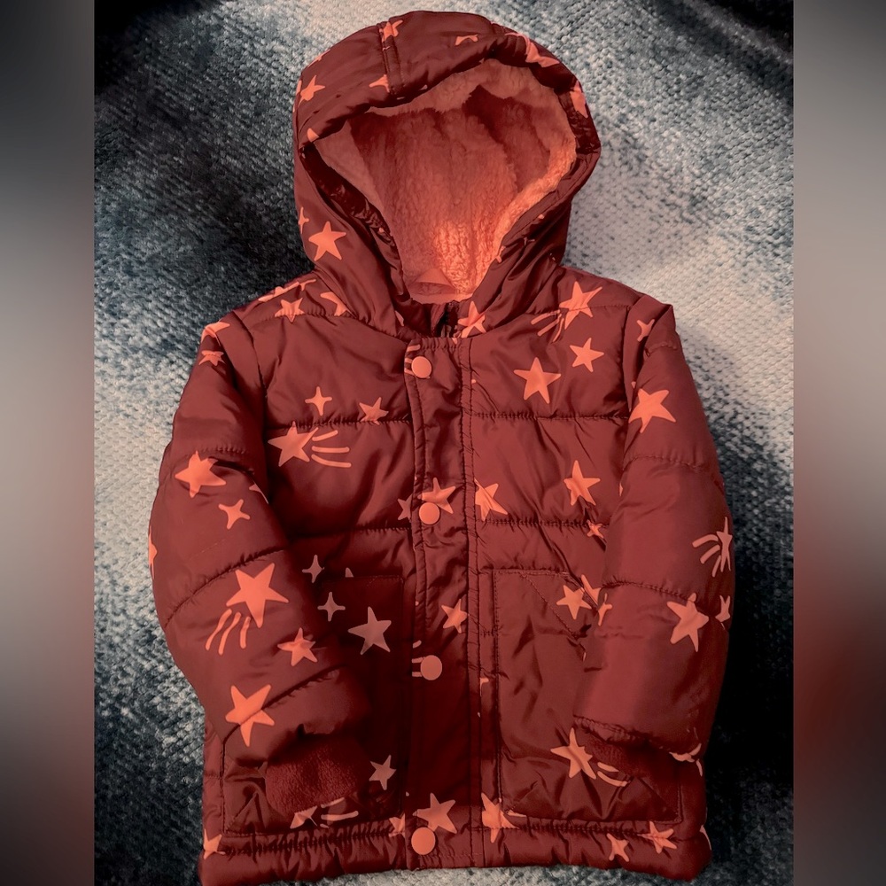 18m - Cat & Jack extended Play Puffer Jacket - Burgundy